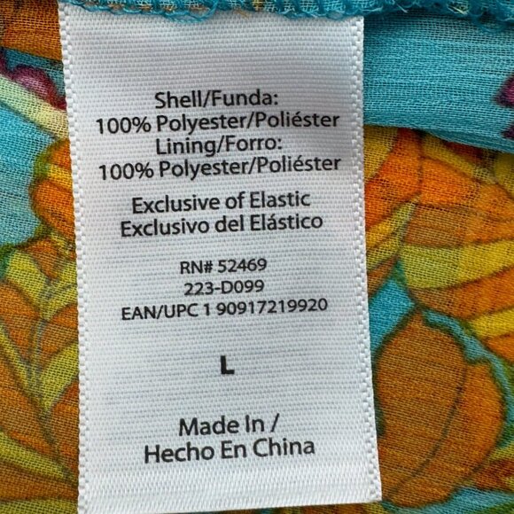 Sofia Vegara Floral Off the Shoulder Dress with Blouson Sleeves Women's Size L - Picture 8 of 9